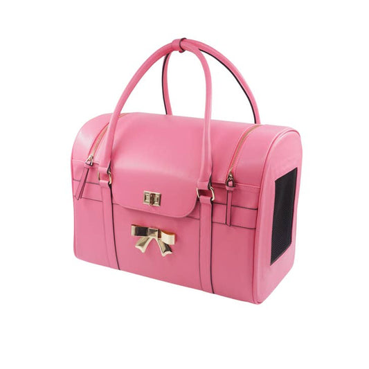Birkin Style Pet Travel Carrier - Pink - Airline Approved Pet Carrier