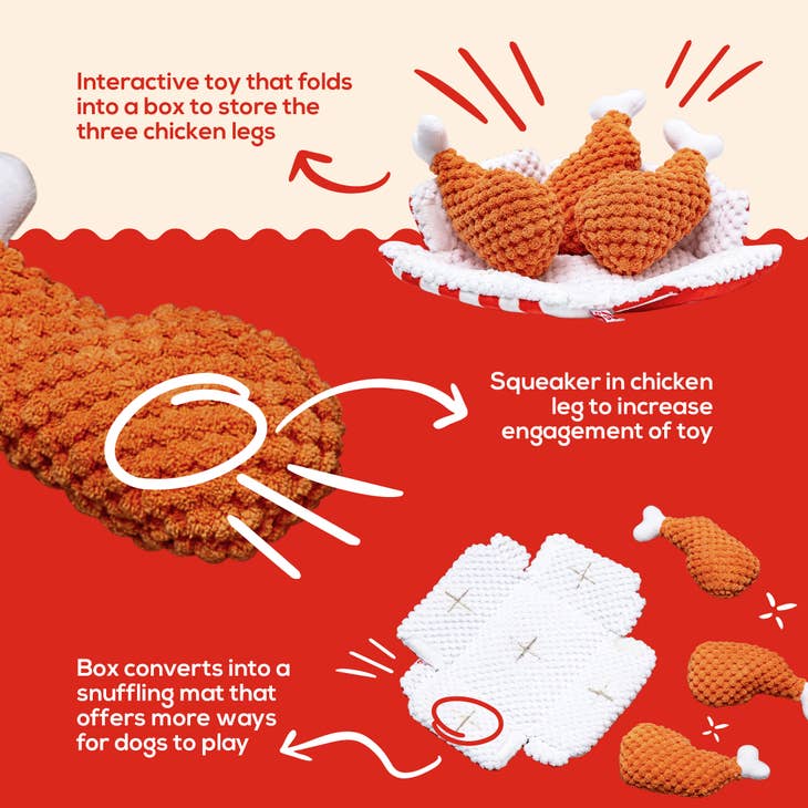 PAWTY Fried Chicken Interactive Snuffle Mat Dog Toy