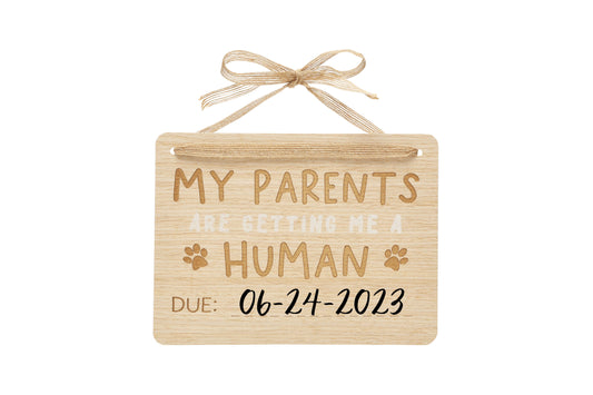 Pearhead - Wooden Pet Pregnancy Announcement Sign