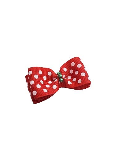 Canine Clips Red with White Dots