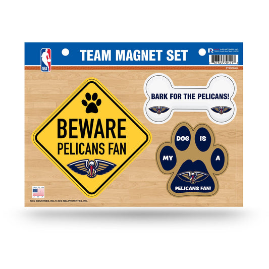 NBA New Orleans Pelicans Team Pet Magnet Set